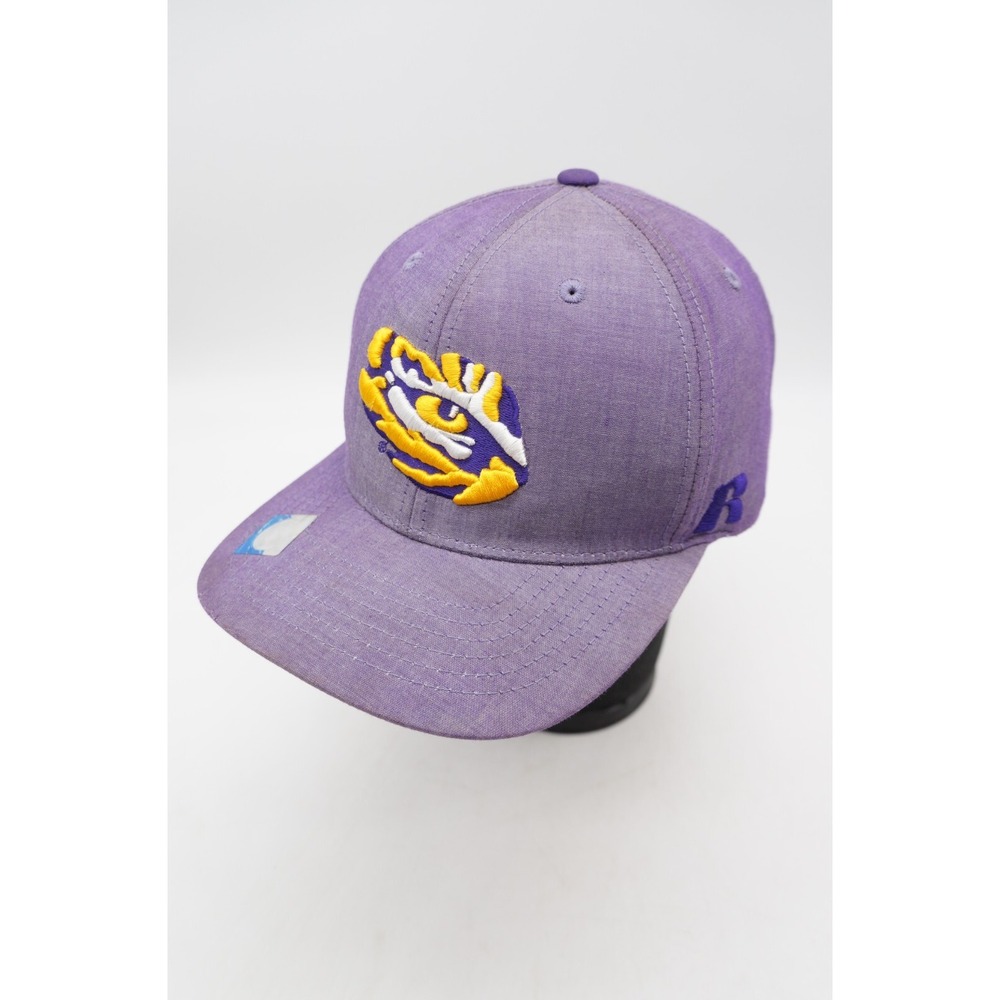 LSU Tigers Snapback Hat Cap Russell Purple Chambray Embroidered SEC Football